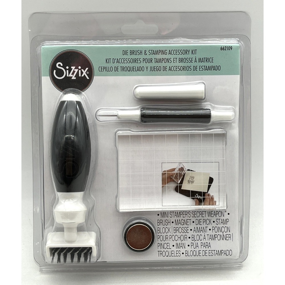 Sizzix Die Brush & Stamping Accessory Kit 662109 7pc Set New Sealed